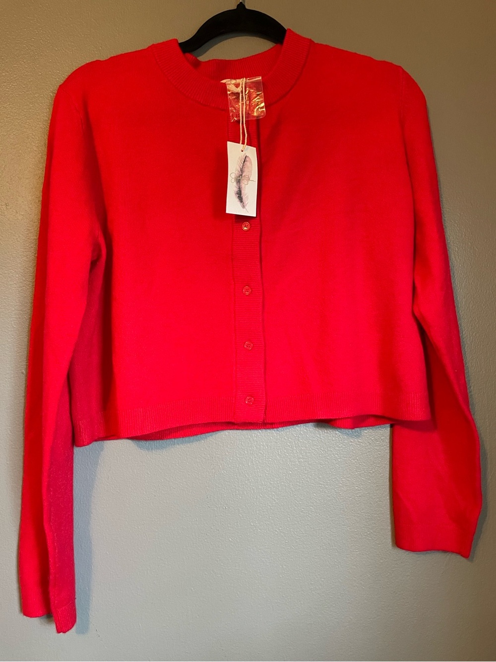 NWT Jessica Simpson Sz Small Women’s Red Long Sleeve Soft Cardigan Sweater Top!